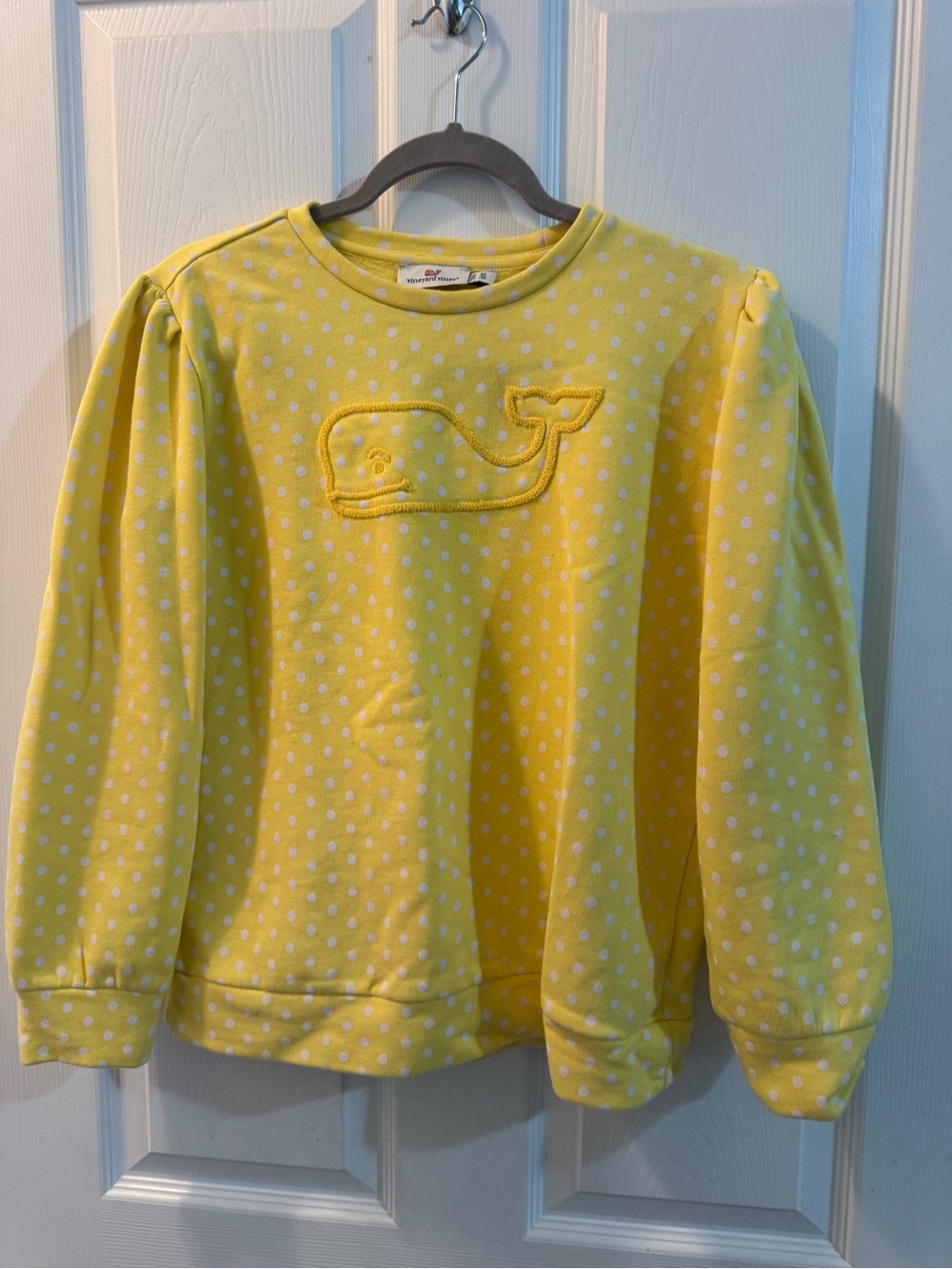 Vineyard Vines Yellow Polka Dot Whale Sweatshirt - Kids 16